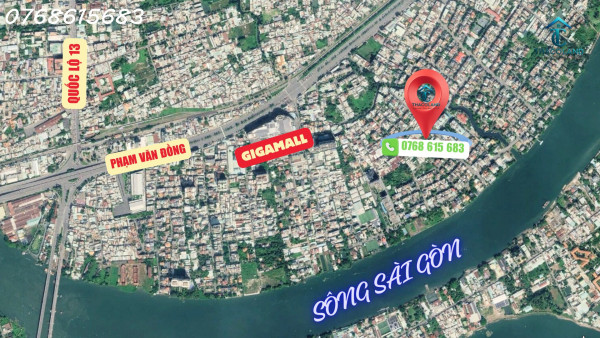 Bán biệt thự ven sông kề Gigamall Phạm Văn Đồng, Thủ Đức: 129m2, 3 tầng, 6PN, 16.5 tỷ - Sổ hồng,