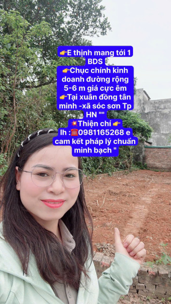 CHỤC CHÍNH KINH DOANH TẠI XUÂN ĐỒNG TÂN MIMH -XÃ SÓC SƠN THÀNH PHỐ HN - DIỆN TÍCH 103,8 M -KHUÔN