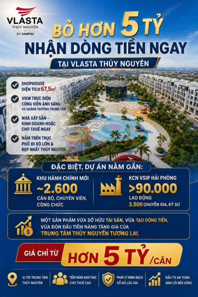 Bán nhà biệt thự, liền kề tại Xã Hoà Bình, Huyện Thuỷ Nguyên, Hải Phòng giá 5 tỷ  500 triệu