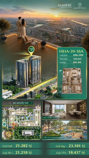 🌿 Một Trong Những Quỹ Căn 2PN+1MR Rộng Nhất Tại Hanoi Seasons Garden