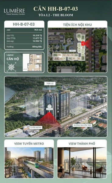 🏙️✨ MỞ BÁN CĂN HỘ 2PN VIEW METRO - GIÁ CHỈ 10,3 TỶ  CƠ HỘI SỞ HỮU CHUẨN SỐNG LUMIÈRE GIỮA TRUNG