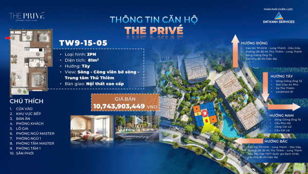 BÁN CĂN HỘ 1 PHÒNG NGỦ VIEW SÔNG – THE PRIVÉ.
Chỉ 10% ký Hợp đồng mua bán.