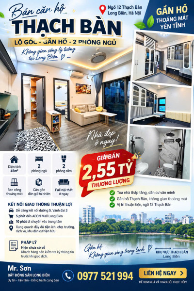 🔥 BÁN CĂN HỘ 62M² TRUNG TÂM SÀI ĐỒNG  GIÁ 3,5 TỶ 2 NGỦ ĐẦY ĐỦ NỘI THẤT 50M RA CHỢ SÀI ĐỒNG