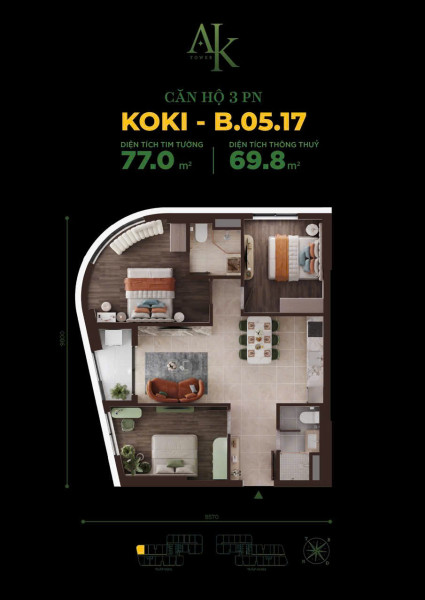 A&K TOWER – CĂN HỘ AN PHÚ ĐÁNG CÂN NHẮC CHO NHU CẦU Ở THỰC: 1 tỷ 690/ căn