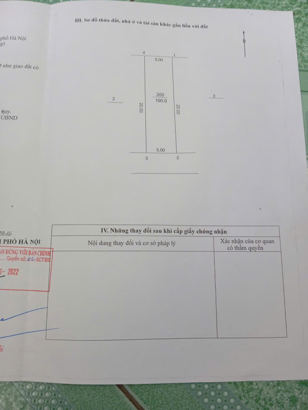 Đất thổ cư Cao Mật Hạ, Bình Minh, DT100m2, MT5m, 5tỷ Thanh Oai
