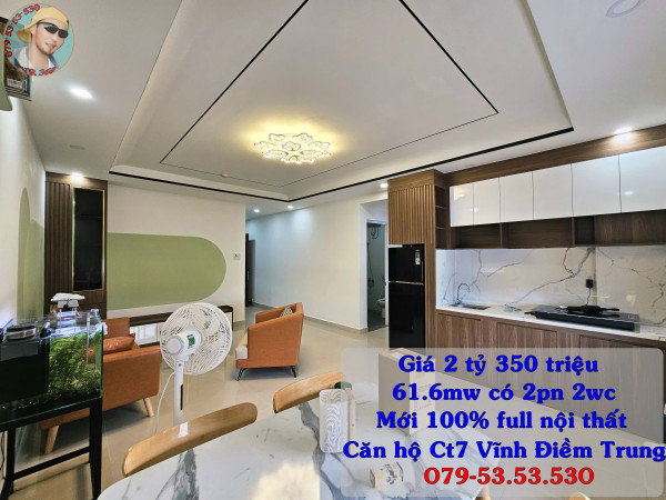 Căn hộ CT7 vinh điềm trung Nha Trang. có riêng sở hưu lâu dài. 2pn 2 wc. giá chỉ 2 ty 350 chính