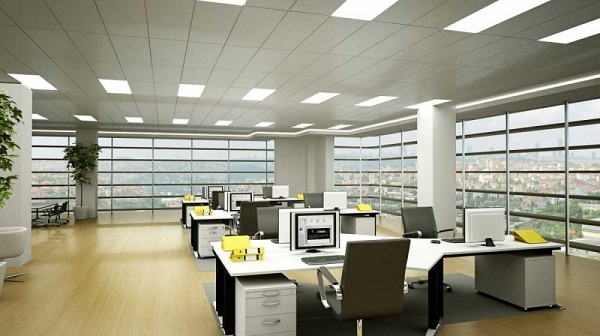 Văn phòng cần đảm bảo yếu tố ánh sáng phù hợp, không gây chói mắt cho người làm việc